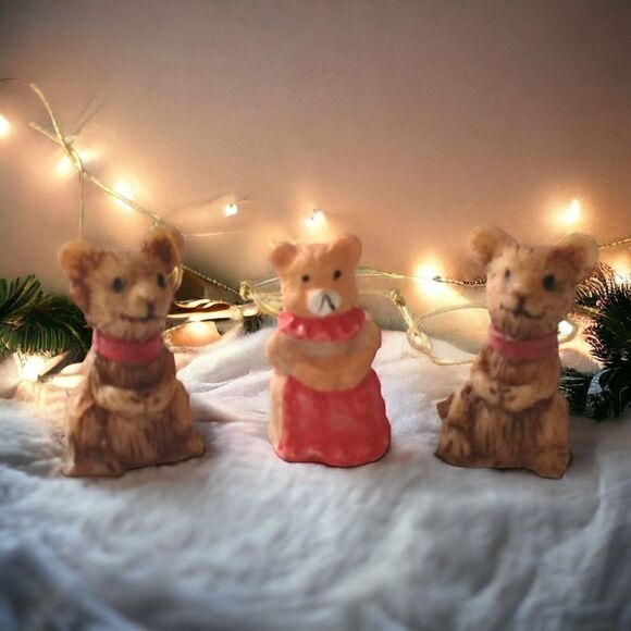 Vtg Mouse Ornaments Package Toppers MICRO MINI Lot of 3 Resin Christmas Mice. - Picture 16 of 16